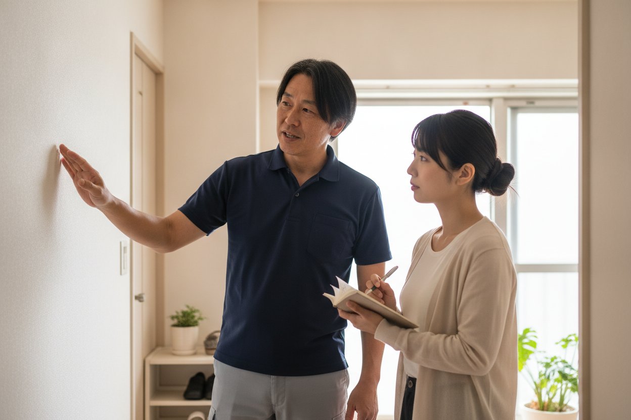退去前の相談で入居者に原状回復の範囲を説明する株式会社LML代表・島田昌幸